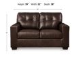 Ashley Santorine Dark Brown Leather Loveseat small image number 7