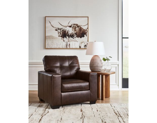 Ashley Santorine Dark Brown Leather Chair large image number 5