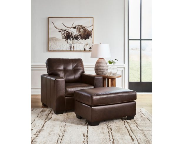 Ashley Santorine Dark Brown Leather Chair large image number 6