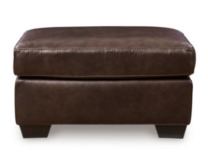 Ashley Santorine Dark Brown Leather Ottoman