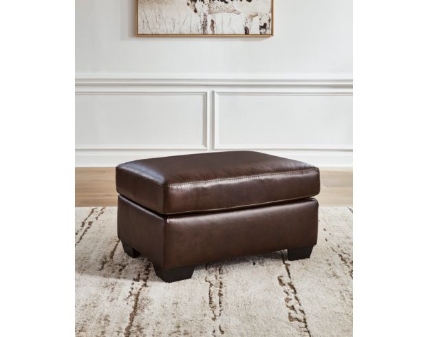 Ashley Santorine Dark Brown Leather Ottoman large image number 4