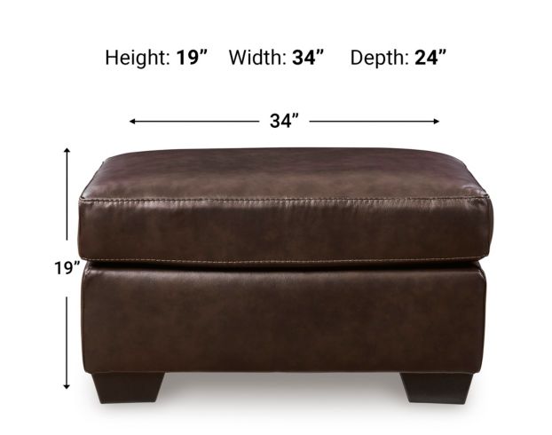 Ashley Santorine Dark Brown Leather Ottoman large image number 5