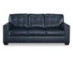 Ashley Santorine Blue Leather Queen Sleeper Sofa small image number 1