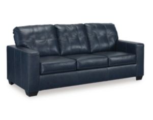 Ashley Santorine Blue Leather Queen Sleeper Sofa