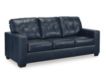 Ashley Santorine Blue Leather Queen Sleeper Sofa small image number 2