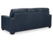 Ashley Santorine Blue Leather Queen Sleeper Sofa small image number 3