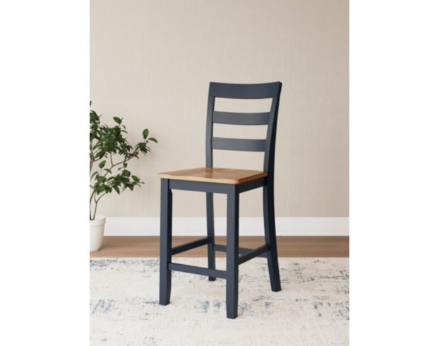 Ashley Furniture Industries In Gesthaven Natural/Blue Counter Stool large image number 7