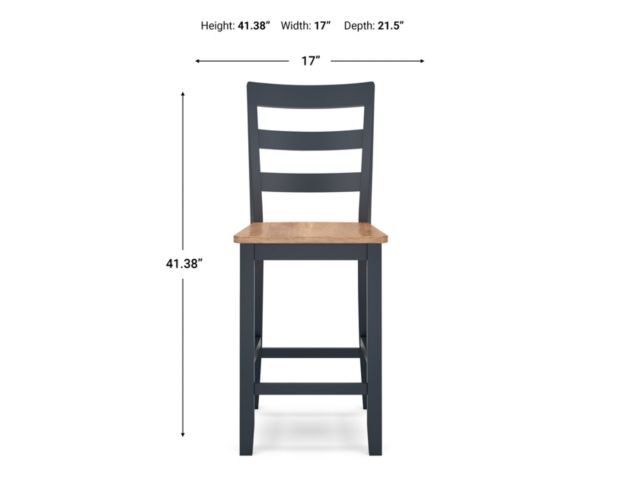 Ashley Furniture Industries In Gesthaven Natural/Blue 5-Piece Counter Set large image number 15