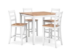 Ashley Furniture Industries In Gesthaven Natural/White 5-Piece Counter Set