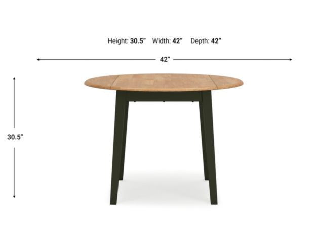 Ashley Furniture Industries In Gesthaven Natural/Green Drop-Leaf Round Table large image number 7