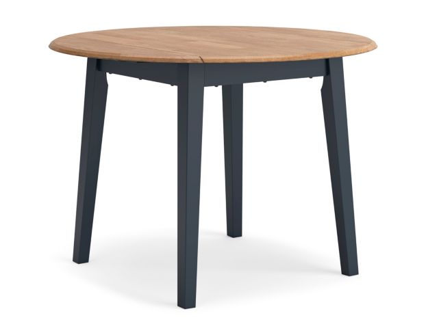 Ashley Furniture Industries In Gesthaven Natural/Blue Drop-Leaf Round Table large image number 2