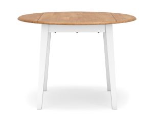 Ashley Furniture Industries In Gesthaven Natural/White Drop-Leaf Round Table