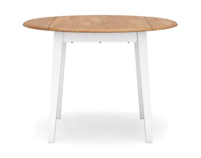 Ashley Furniture Industries In Gesthaven Natural/White Drop-Leaf Round Table