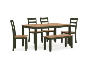 Ashley Furniture Industries In Gesthaven Natural/Green 6-Piece Dining Set