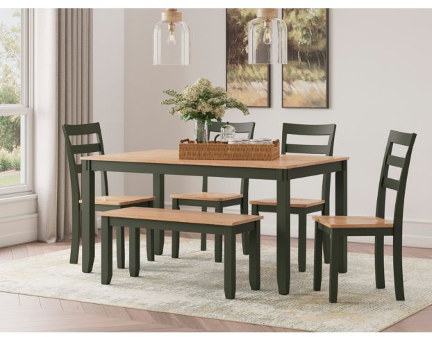 Ashley Furniture Industries In Gesthaven Natural/Green 6-Piece Dining Set large image number 4