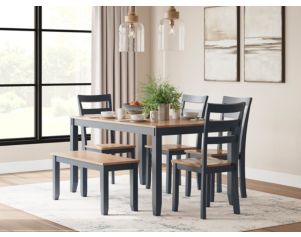 Ashley Furniture Industries In Gesthaven Blue 6-Piece Dining Set