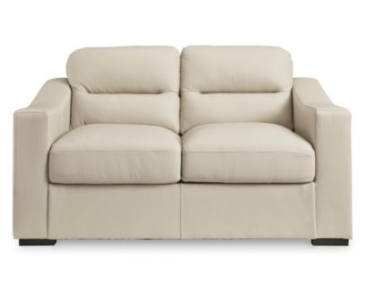 Ashley Furniture Industries In Treasure Trove Almond Leather Loveseat