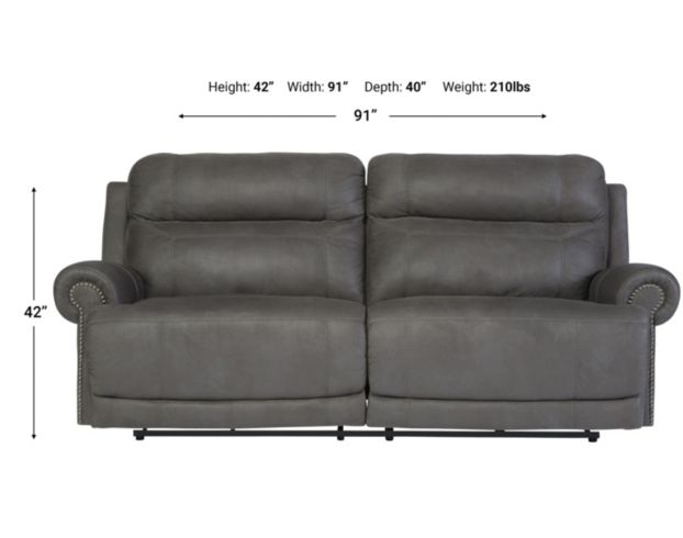 Ashley Austere Gray Reclining Sofa large image number 4