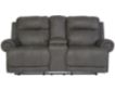 Ashley Austere Gray Reclining Loveseat with Console small image number 1