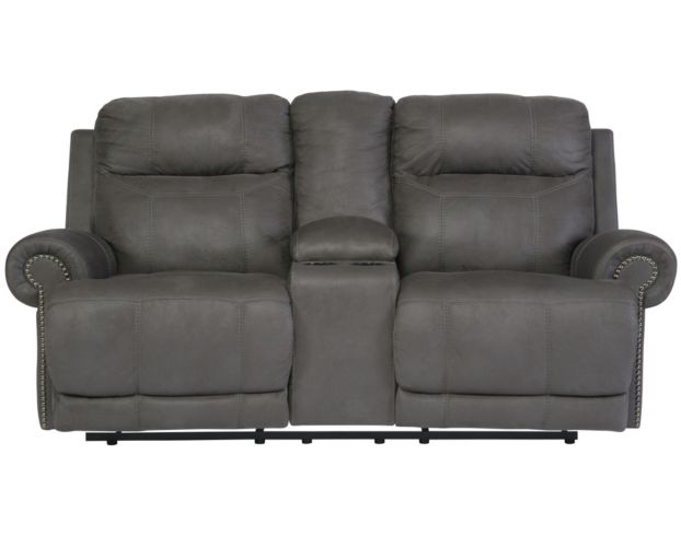 Ashley Austere Gray Reclining Loveseat with Console large image number 1