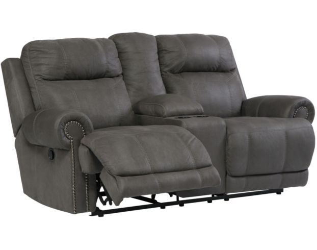Ashley Austere Gray Reclining Loveseat with Console large image number 2