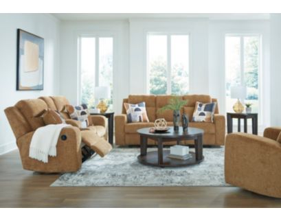 Ashley Furniture Industries In Kanlow Honey Reclining Sofa