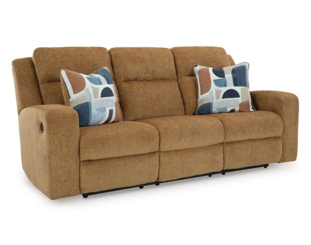 Ashley Furniture Industries In Kanlow Honey Reclining Sofa large image number 3