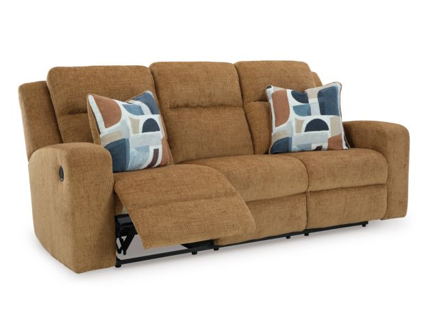 Ashley Furniture Industries In Kanlow Honey Reclining Sofa large image number 4