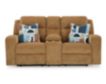 Ashley Furniture Industries In Kanlow Honey Reclining Loveseat with Console small image number 1