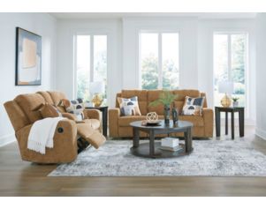 Ashley Furniture Industries In Kanlow Honey Reclining Loveseat with Console