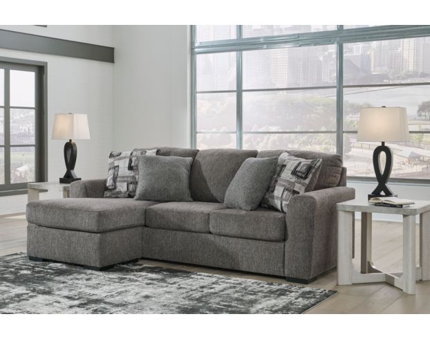 Ashley Furniture Industries In Gardiner Charcoal Gray Sofa with Reversible Chaise large image number 10