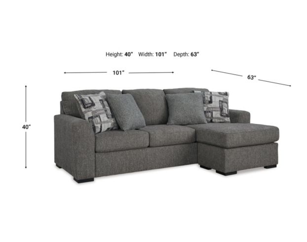 Ashley Furniture Industries In Gardiner Charcoal Gray Sofa with Reversible Chaise large image number 11