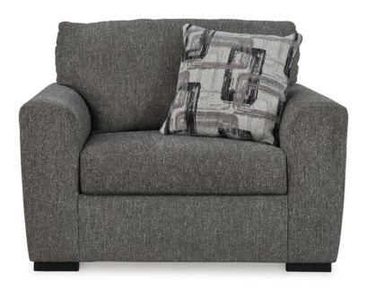 Ashley Furniture Industries In Gardiner Charcoal Gray Chair and a Half