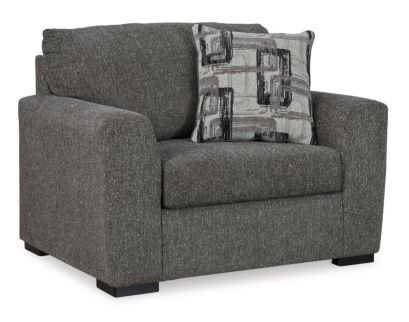 Ashley Furniture Industries In Gardiner Charcoal Gray Chair and a Half