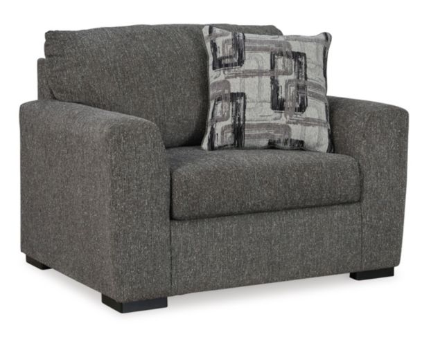 Ashley Furniture Industries In Gardiner Charcoal Gray Chair and a Half large image number 2