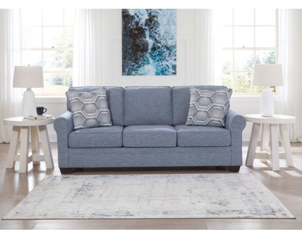 Ashley Furniture Industries In Carissa Manor Blue Sofa large image number 5