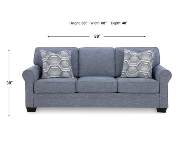 Ashley Furniture Industries In Carissa Manor Blue Sofa large image number 8