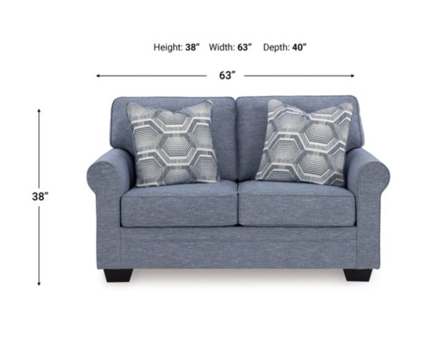 Ashley Furniture Industries In Carissa Manor Blue Loveseat large image number 7