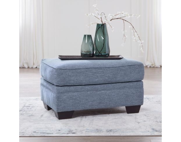 Ashley Furniture Industries In Carissa Manor Blue Ottoman large image number 5