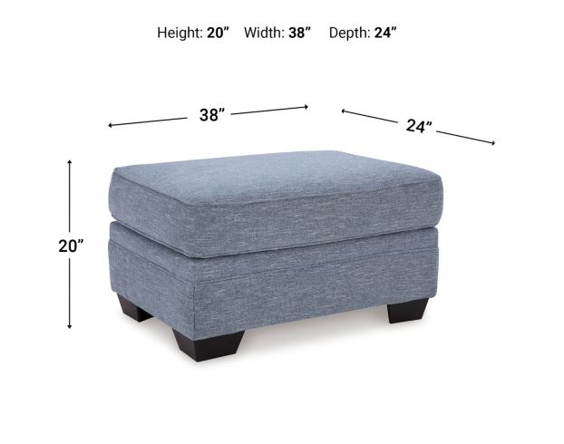 Ashley Furniture Industries In Carissa Manor Blue Ottoman large image number 6