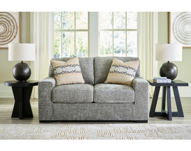 Ashley Furniture Industries In Dunmor Gray Loveseat large image number 5