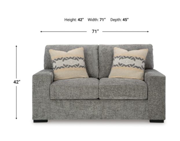 Ashley Furniture Industries In Dunmor Gray Loveseat large image number 8