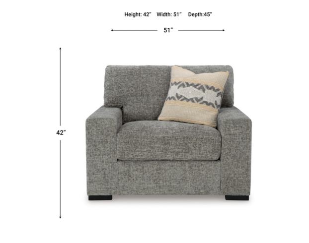 Ashley Furniture Industries In Dunmor Gray Chair and a Half large image number 8