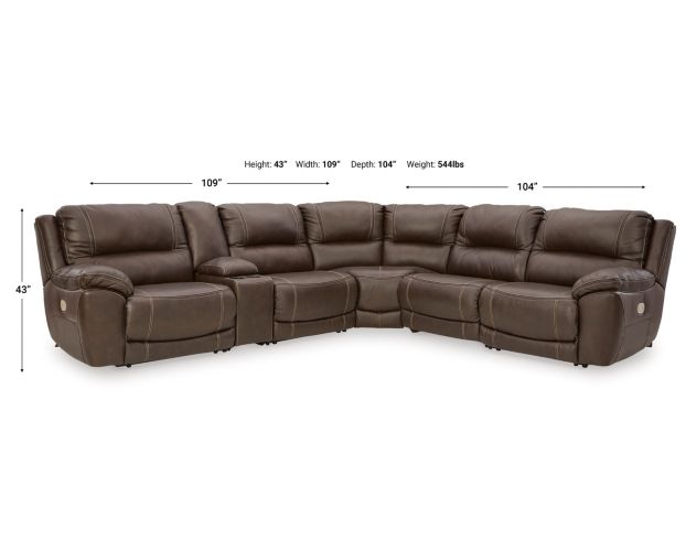 Ashley Dunleith 6-Piece Leather Power Reclining Sectional large image number 8