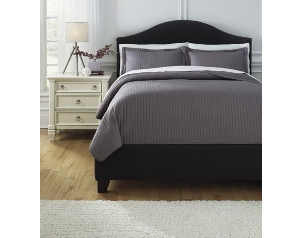 Ashley Raleda Gray 3-Piece Queen Coverlet Set large image number 1