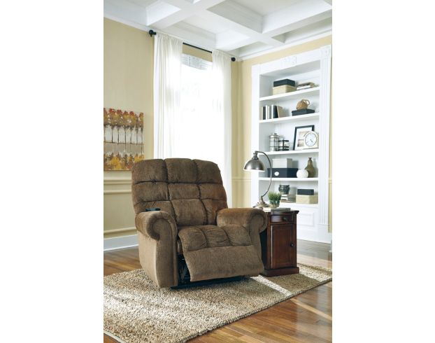 Ashley Ernestine Truffle Power Lift Recliner large image number 2