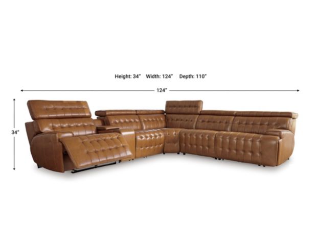 Ashley Temmpton 6-Piece Leather Power Sectional large image number 11