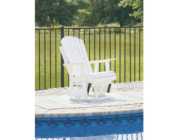 Ashley Hyland Wave White Outdoor Swivel Glider Chair large image number 5