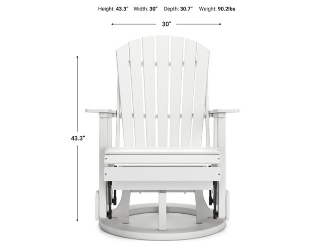Ashley Hyland Wave White Outdoor Swivel Glider Chair large image number 7