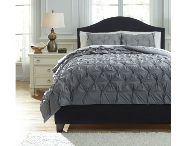 Ashley Rimy Gray 3-Piece Queen Comforter Set large image number 1